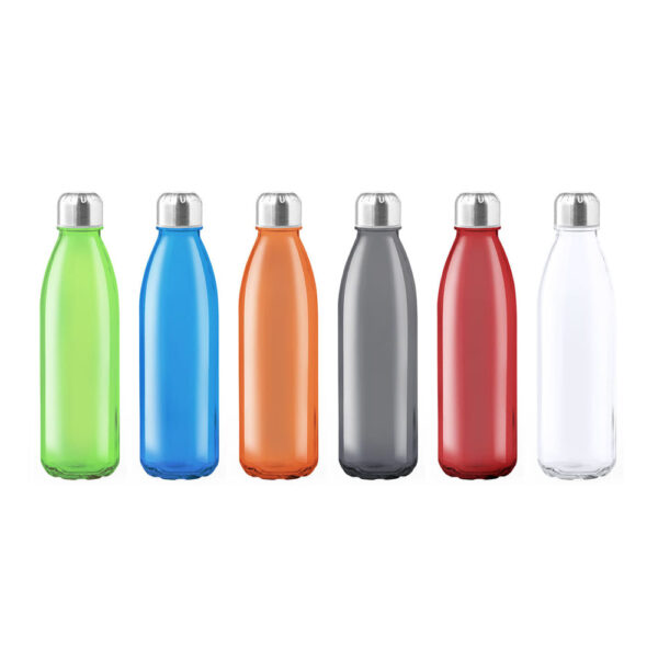 650ml bouteille en verre coloré et bouchon en acier SOLARIS.