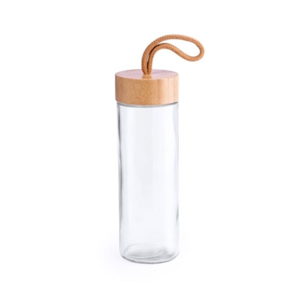 Bottiglia in vetro con tappo in bambù ZEN SMALL 420 ml.