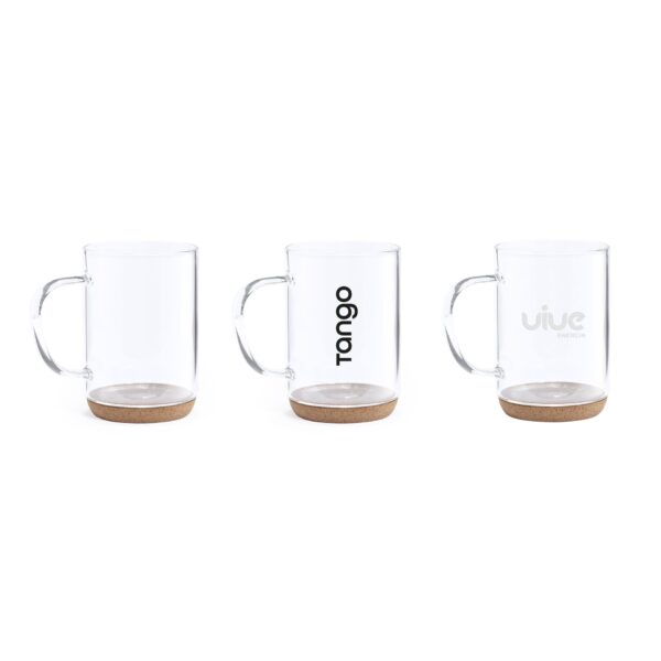 Tasse en verre avec base en liège HEZE de 450ml