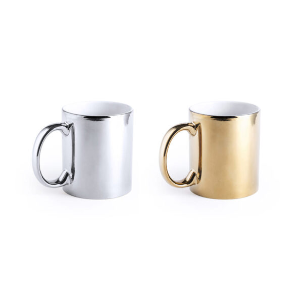 Tasse en céramique NAIR de 350ml avec finition or ou argent