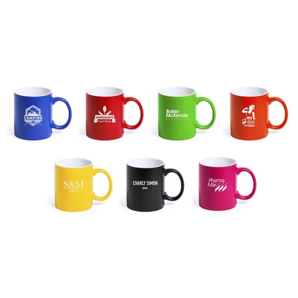 Colored ceramic mug with white interior LYRA, 350ml