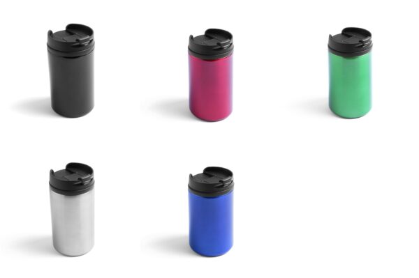 Tasse et couvercle en acier diverses couleurs CIRE, 290 ml