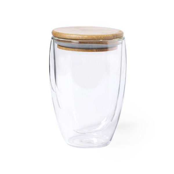 Becher aus Borosilikatglas mit Bambusdeckel TULLY 350 ml