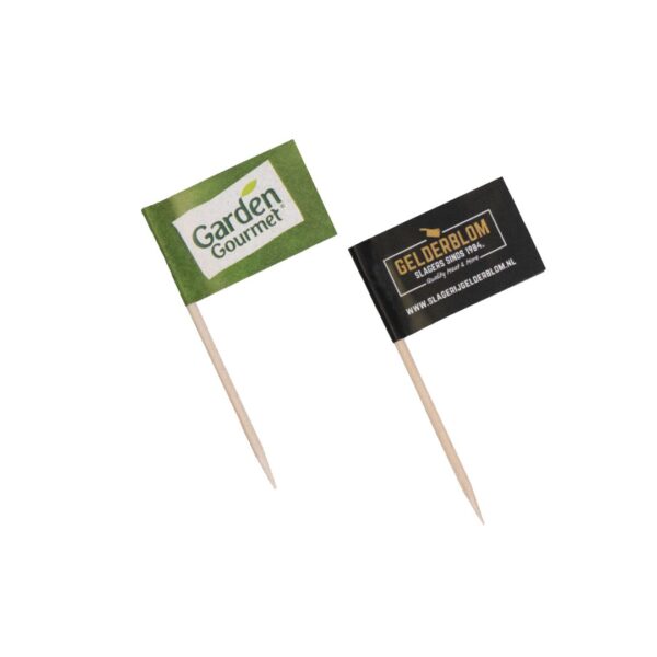 Party Pick de 7cm con banderilla personalizada de 2,5x4 cm