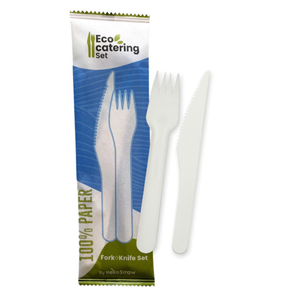 Set de cubiertos de papel con 2 componentes
