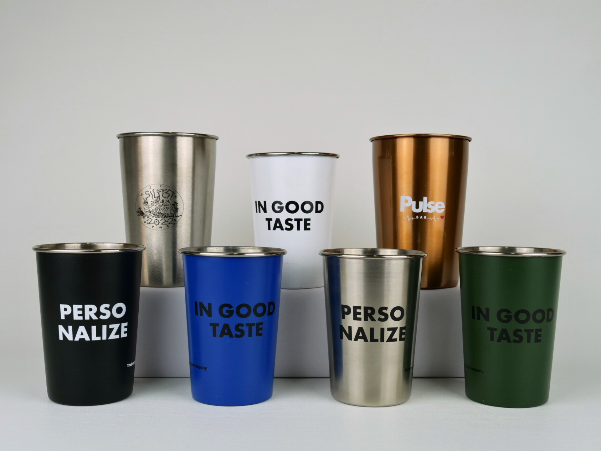 Vasos de aluminio reutilizables