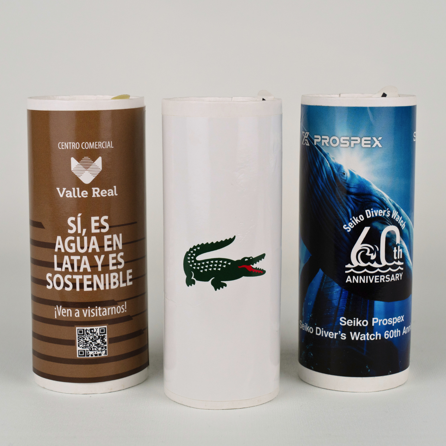 Lata de agua en cartón personalizada